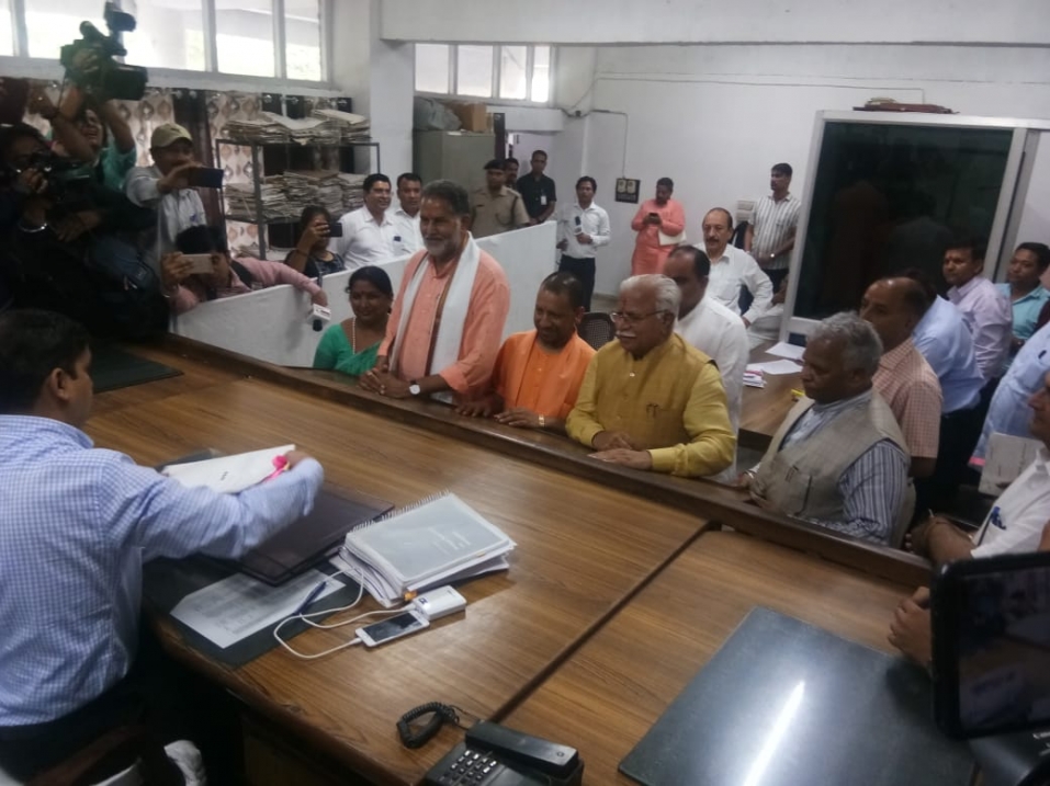 Haryana Assembly Election मुख्यमंत्री मनोहर लाल ने करनाल सीट से अपना नामांकन पत्र दाखिल किया 